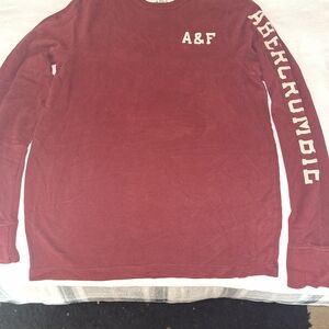 Abercrombie & Fitch Maroon Long Sleeve Tee